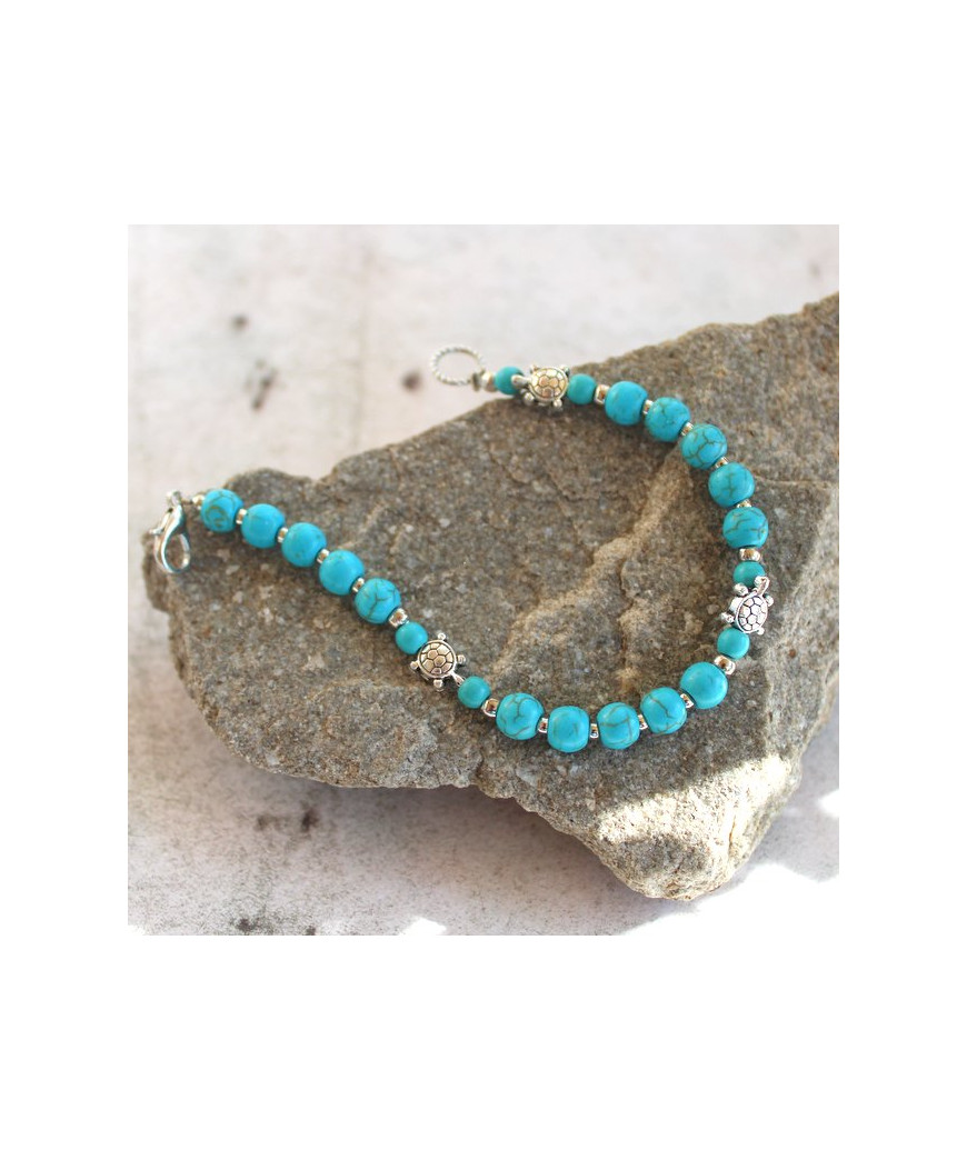 Bracelet Tortue en Turquoise