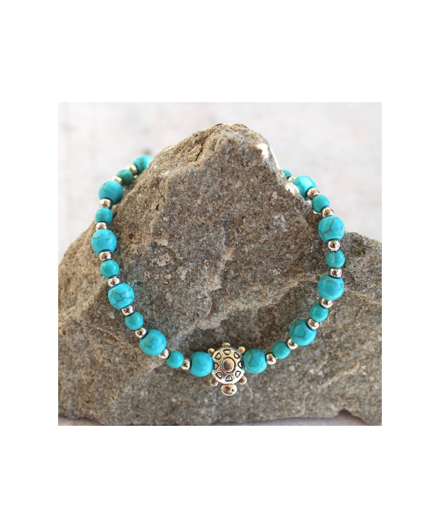 Bracelet Tortue en Turquoise