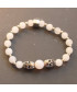 Bracelet Tête de Mort en Agate blanche
