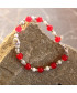 Bracelet Tête de Mort en Agate rouge et Howlite